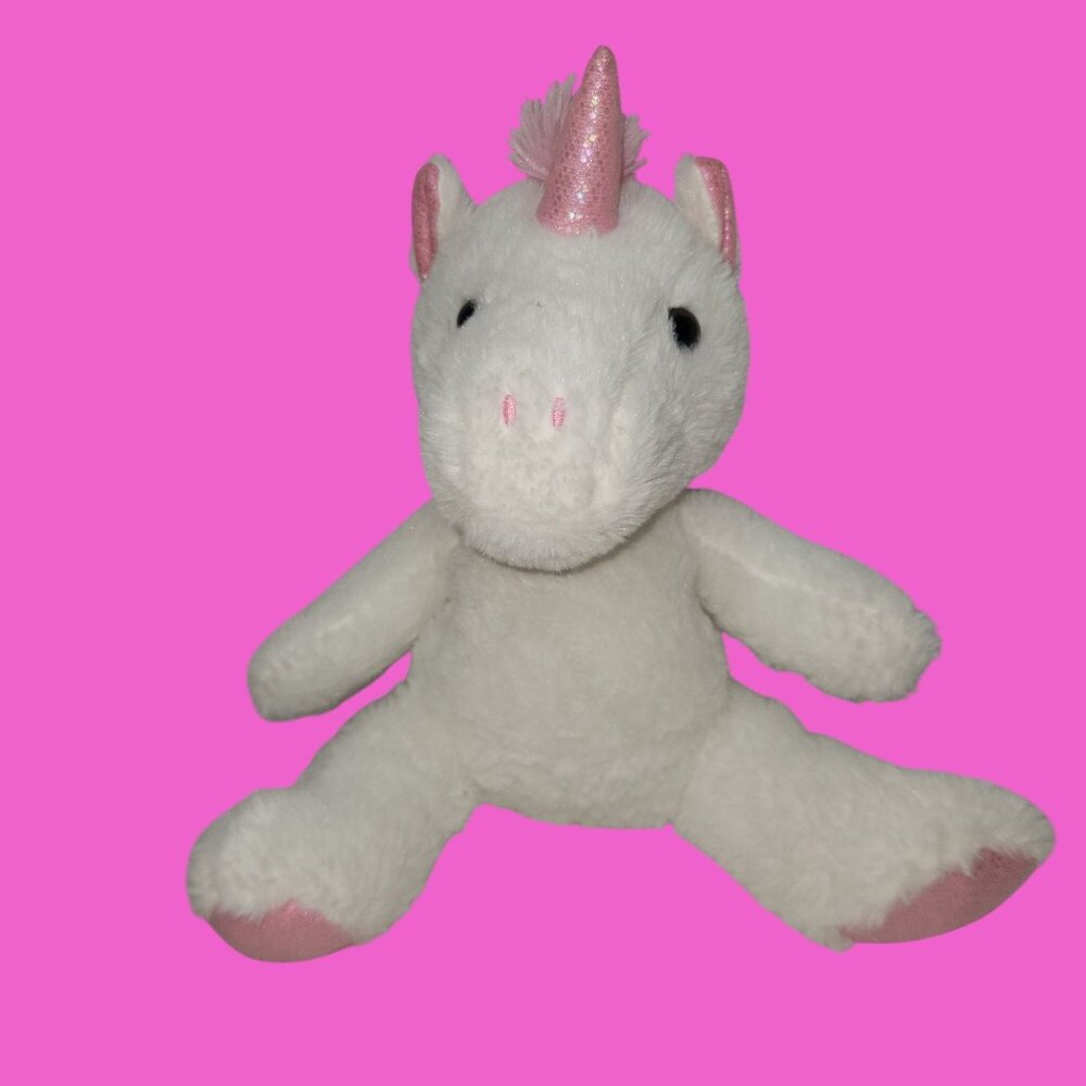 Homerbeat Kids White Polyester Fiber Unicorn Plush Stuffed Animal 15"H